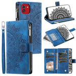 For Samsung Galaxy A03 (166.5mm) Case Mandala Flower Imprint PU Leather Case Multi Card Slot Cover with Strap