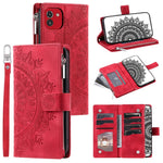 For Samsung Galaxy A03 (166.5mm) Case Mandala Flower Imprint PU Leather Case Multi Card Slot Cover with Strap
