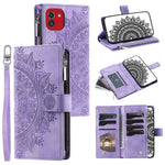 For Samsung Galaxy A03 (166.5mm) Case Mandala Flower Imprint PU Leather Case Multi Card Slot Cover with Strap