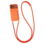 Til iPhone 18 Pro Max / 17 Pro Max Cover Flydende Silikone Kortholder Beskyttende Telefoncover med Justerbar Crossbody-rem