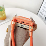 Til iPhone 18 Pro Max / 17 Pro Max Cover Flydende Silikone Kortholder Beskyttende Telefoncover med Justerbar Crossbody-rem