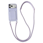 Til iPhone 18 Pro Max / 17 Pro Max Cover Flydende Silikone Kortholder Beskyttende Telefoncover med Justerbar Crossbody-rem