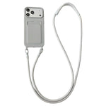 Til iPhone 18 Pro Max / 17 Pro Max Cover Flydende Silikone Kortholder Beskyttende Telefoncover med Justerbar Crossbody-rem