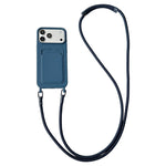 Til iPhone 18 Pro Max / 17 Pro Max Cover Flydende Silikone Kortholder Beskyttende Telefoncover med Justerbar Crossbody-rem