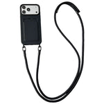 Til iPhone 18 Pro Max / 17 Pro Max Cover Flydende Silikone Kortholder Beskyttende Telefoncover med Justerbar Crossbody-rem