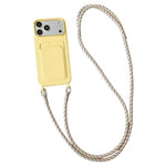 Til iPhone 18 Pro Max / 17 Pro Max Cover Flydende Silikone Kortholder Beskyttende Telefoncover med Justerbar Crossbody-rem