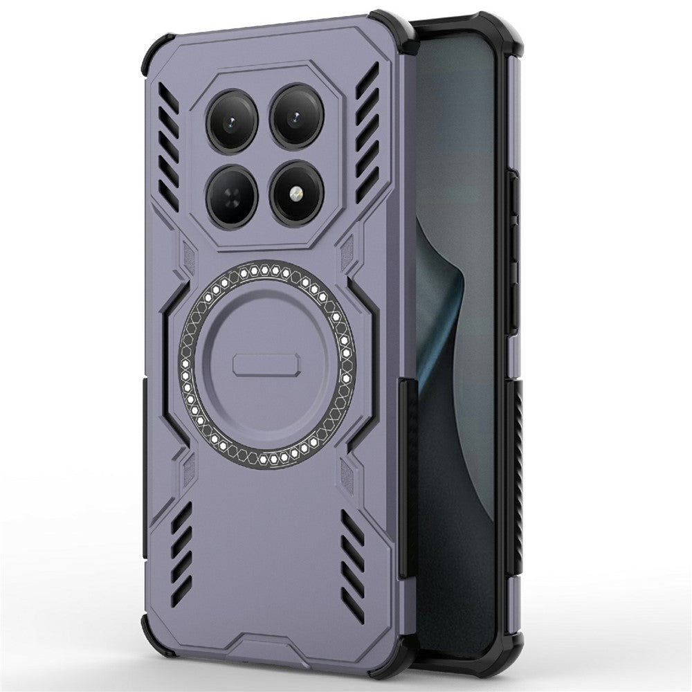 For Xiaomi Redmi Note 15 4G (Global) Magnetic Case Butterfly Armor Hollow Heat Dissipation PC + TPU Phone Cover