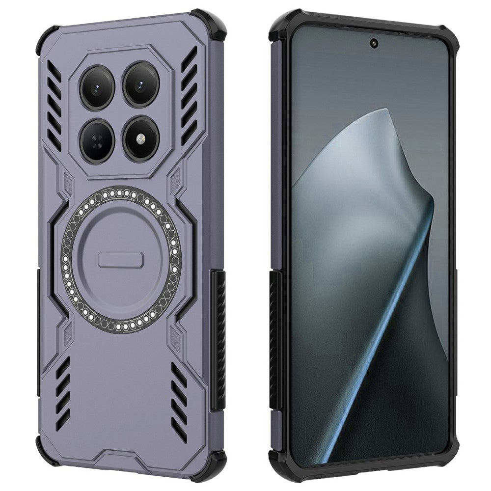For Xiaomi Redmi Note 15 4G (Global) Magnetic Case Butterfly Armor Hollow Heat Dissipation PC + TPU Phone Cover