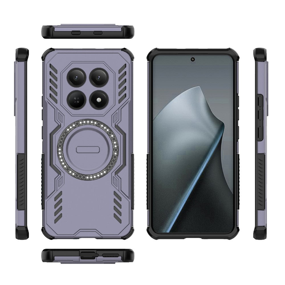 For Xiaomi Redmi Note 15 4G (Global) Magnetic Case Butterfly Armor Hollow Heat Dissipation PC + TPU Phone Cover