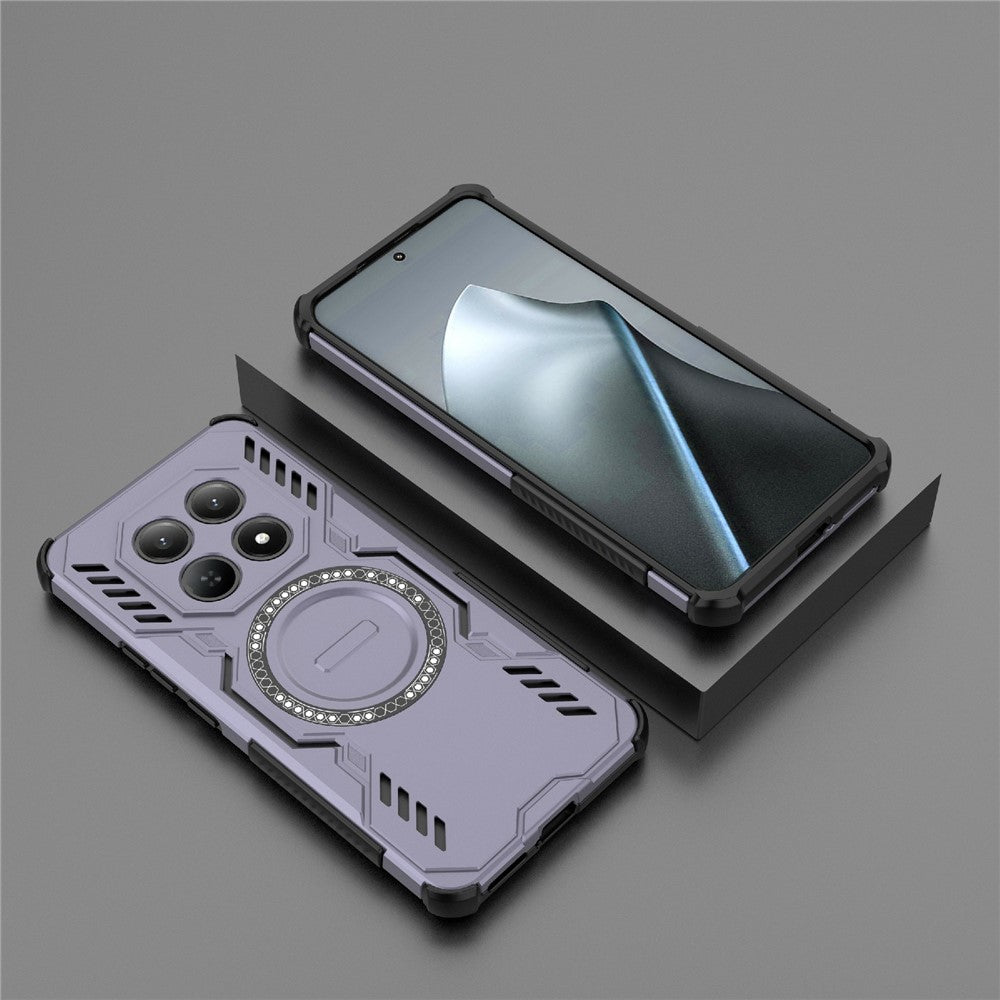 For Xiaomi Redmi Note 15 4G (Global) Magnetic Case Butterfly Armor Hollow Heat Dissipation PC + TPU Phone Cover