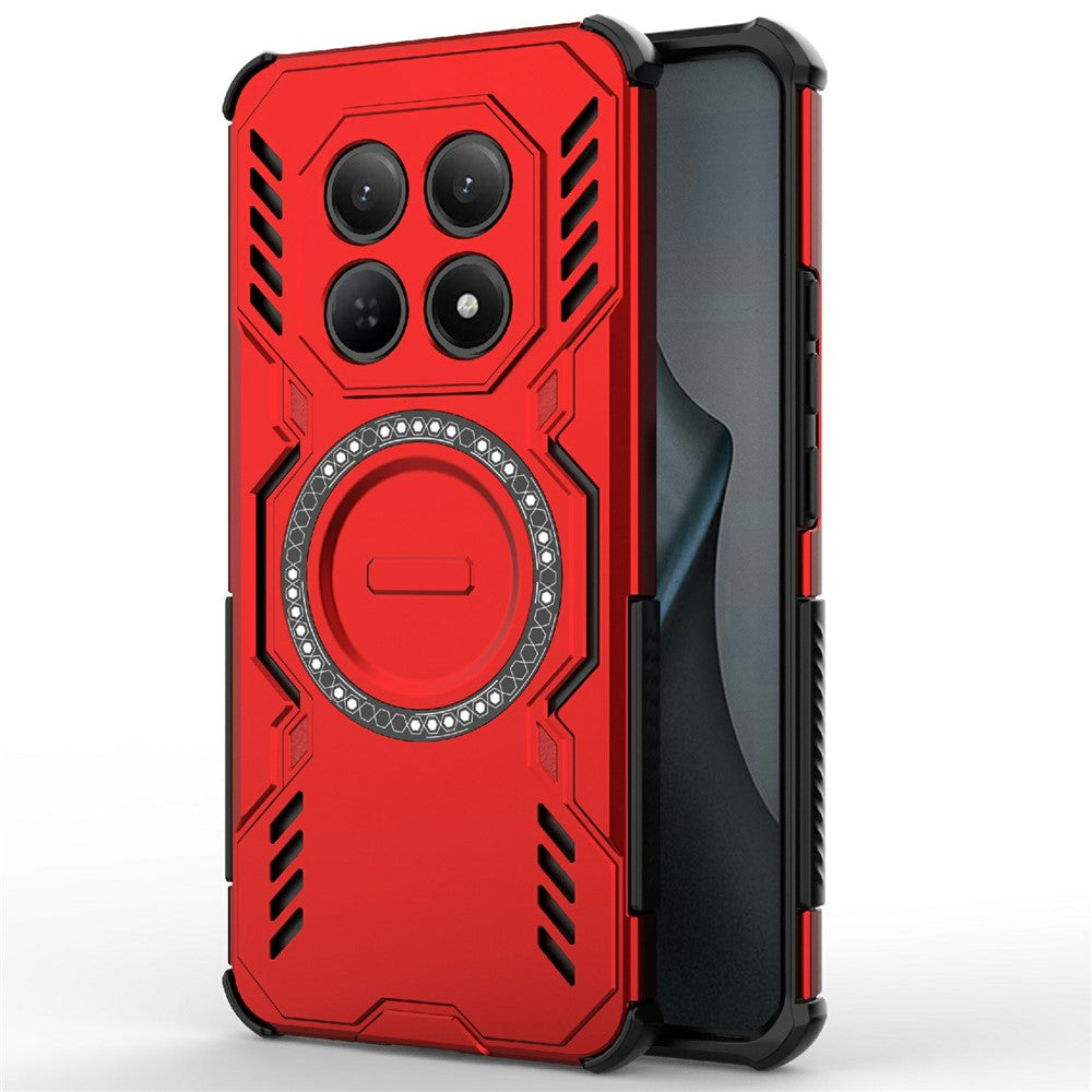 For Xiaomi Redmi Note 15 4G (Global) Magnetic Case Butterfly Armor Hollow Heat Dissipation PC + TPU Phone Cover