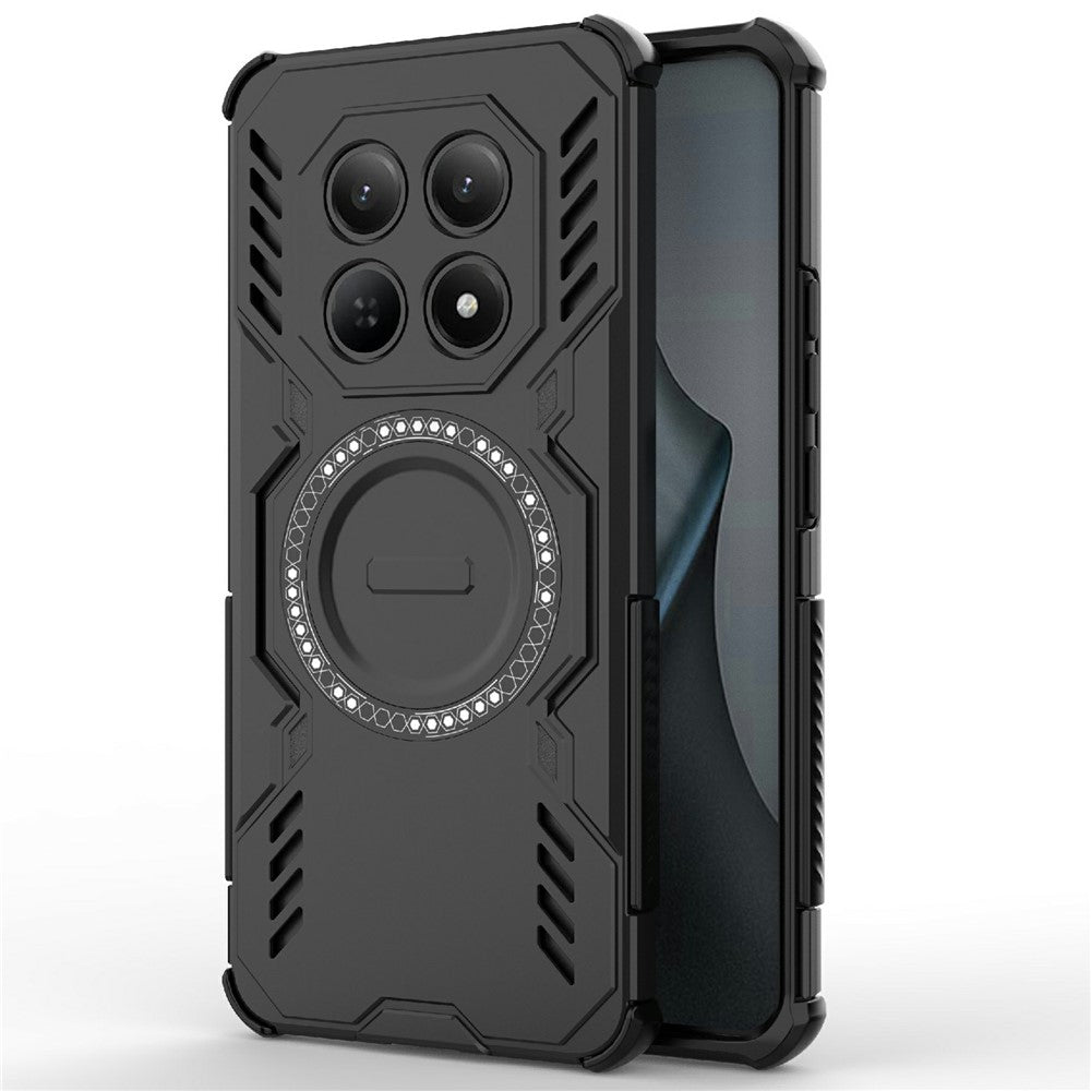For Xiaomi Redmi Note 15 4G (Global) Magnetic Case Butterfly Armor Hollow Heat Dissipation PC + TPU Phone Cover