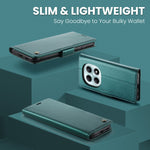 CASEME cover til Xiaomi Redmi Note 15 5G (Global) / Xiaomi Poco M8 5G / Xiaomi Redmi Note 15 4G (Global), pungcover i 023-serien med RFID-blokering, blankt lædercover med litchitekstur