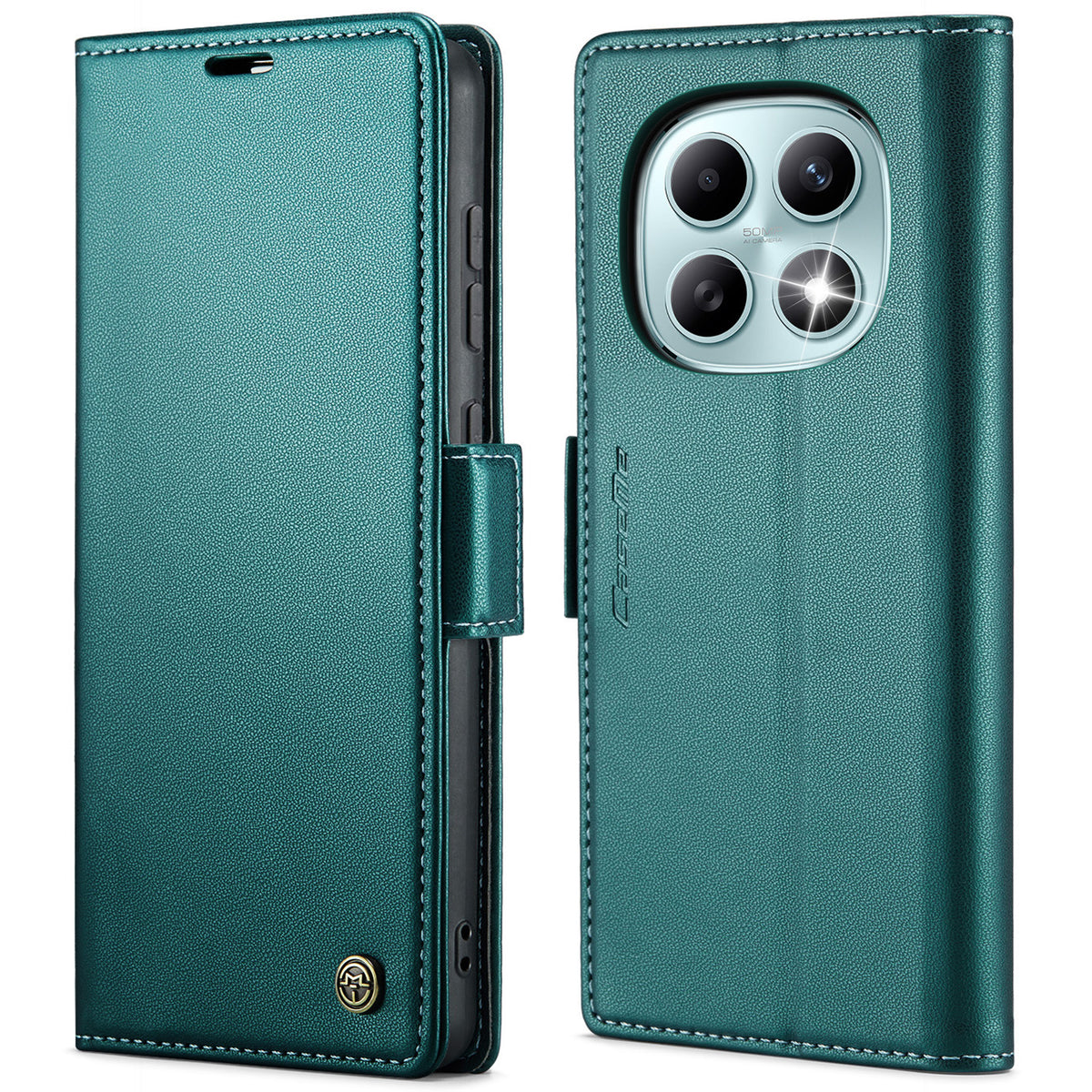 CASEME För Xiaomi Redmi Note 15 5G (Global) / Xiaomi Poco M8 5G / Xiaomi Redmi Note 15 4G (Global) Skal 023-serien RFID-blockerande plånboksfodral Glansigt läderfodral med litchitextur