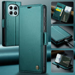 CASEME cover til Xiaomi Redmi Note 15 5G (Global) / Xiaomi Poco M8 5G / Xiaomi Redmi Note 15 4G (Global), pungcover i 023-serien med RFID-blokering, blankt lædercover med litchitekstur
