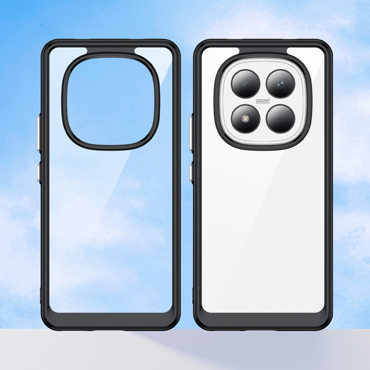 WANLONFENG mobilcover i XC-serien af TPU med akrylbeskyttelse og hærdet glas til Xiaomi Redmi Note 15 Pro 4G (Global) (stort linsehul)