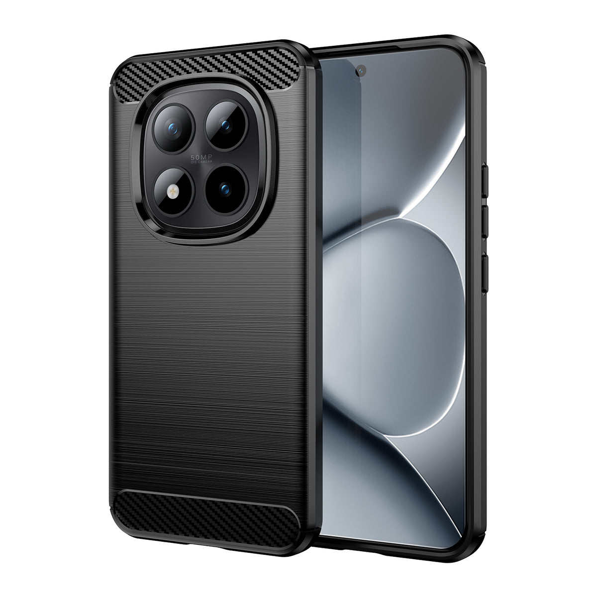 WANLONFENG För Xiaomi Poco M8 Pro 5G / Xiaomi Redmi Note 15 Pro+ 5G (Global) Skal med Skärmfilm LS-serien Stort Linshål Borstad Textur TPU mobilskal