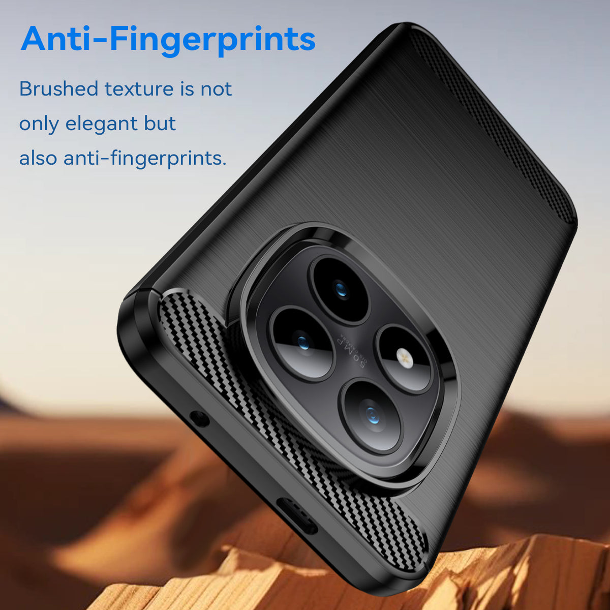 WANLONFENG För Xiaomi Poco M8 Pro 5G / Xiaomi Redmi Note 15 Pro+ 5G (Global) Skal med Skärmfilm LS-serien Stort Linshål Borstad Textur TPU mobilskal