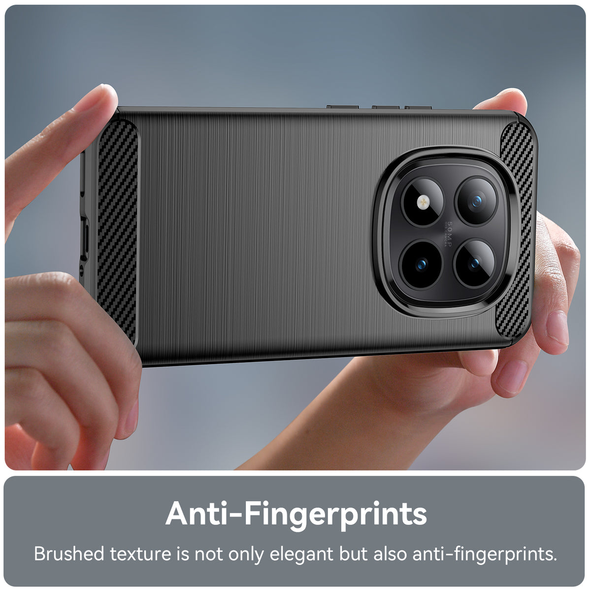 WANLONFENG För Xiaomi Poco M8 Pro 5G / Xiaomi Redmi Note 15 Pro+ 5G (Global) Skal med Skärmfilm LS-serien Stort Linshål Borstad Textur TPU mobilskal