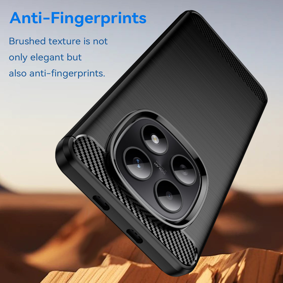 WANLONFENG For Xiaomi Redmi Note 15 4G (Global) Case with Screen Film  LS Series Big Lens Hole Brushed Texture TPU Phone Cover