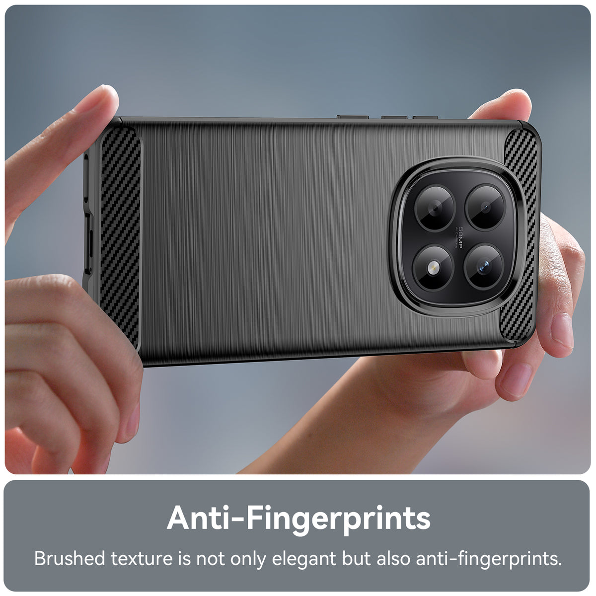 WANLONFENG For Xiaomi Redmi Note 15 4G (Global) Case with Screen Film  LS Series Big Lens Hole Brushed Texture TPU Phone Cover