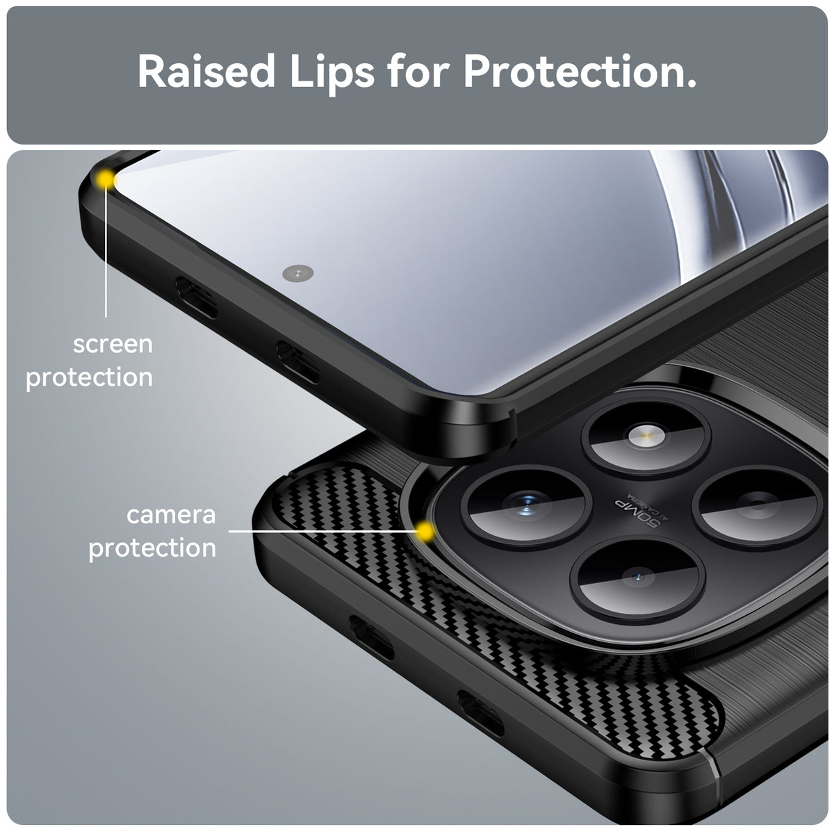 WANLONFENG For Xiaomi Redmi Note 15 4G (Global) Case with Screen Film  LS Series Big Lens Hole Brushed Texture TPU Phone Cover