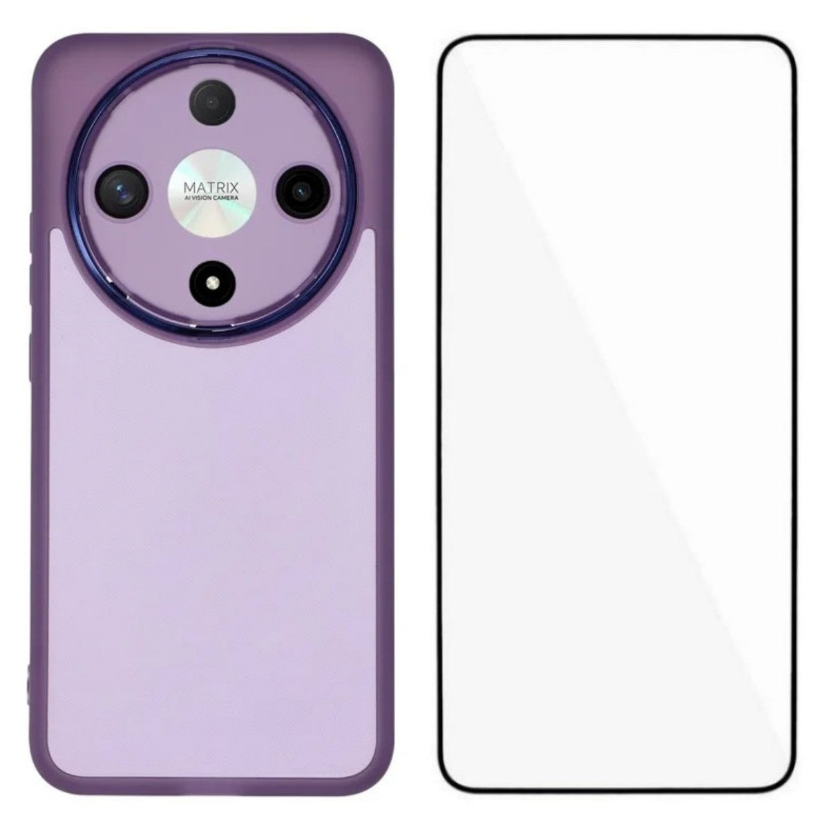 WANLONFENG For Honor Magic8 Lite 5G / Honor X70 5G / Honor X9d 5G TPU Case  DKSM Series Electroplated Frame Back Cover with Tempered Glass