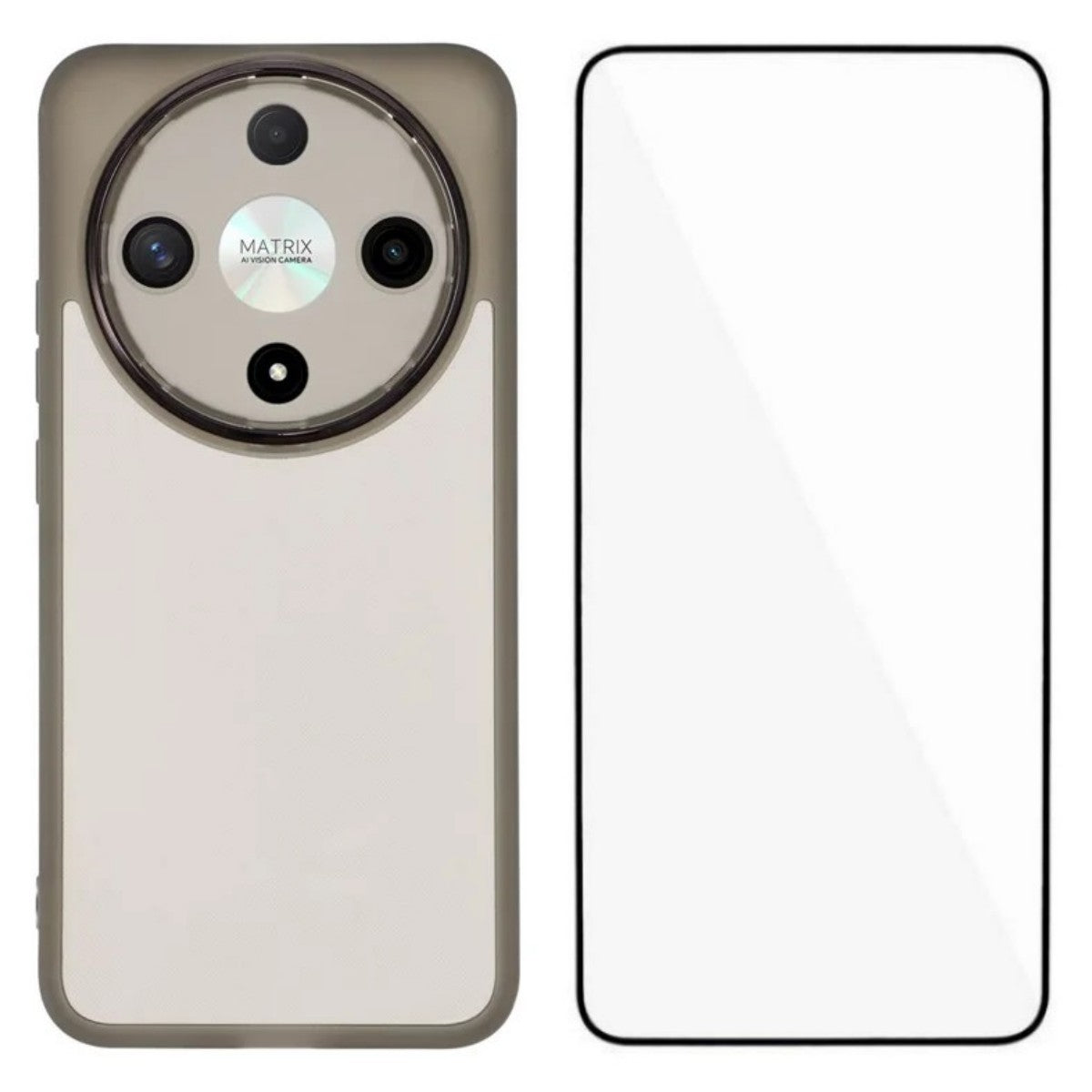 WANLONFENG For Honor Magic8 Lite 5G / Honor X70 5G / Honor X9d 5G TPU Case  DKSM Series Electroplated Frame Back Cover with Tempered Glass