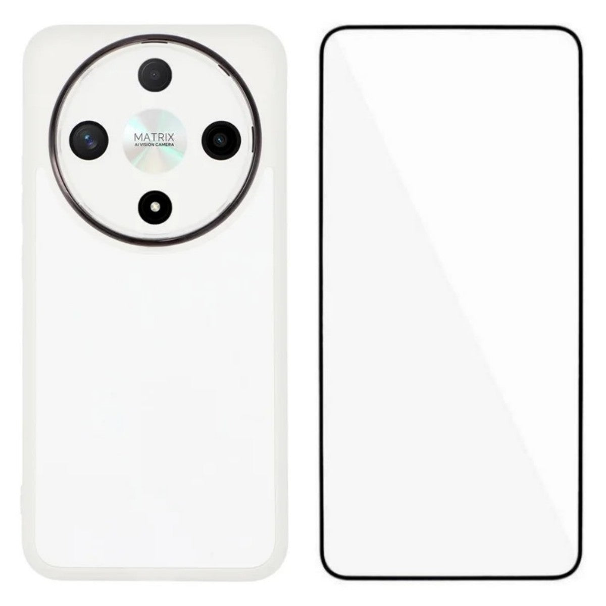 WANLONFENG For Honor Magic8 Lite 5G / Honor X70 5G / Honor X9d 5G TPU Case  DKSM Series Electroplated Frame Back Cover with Tempered Glass