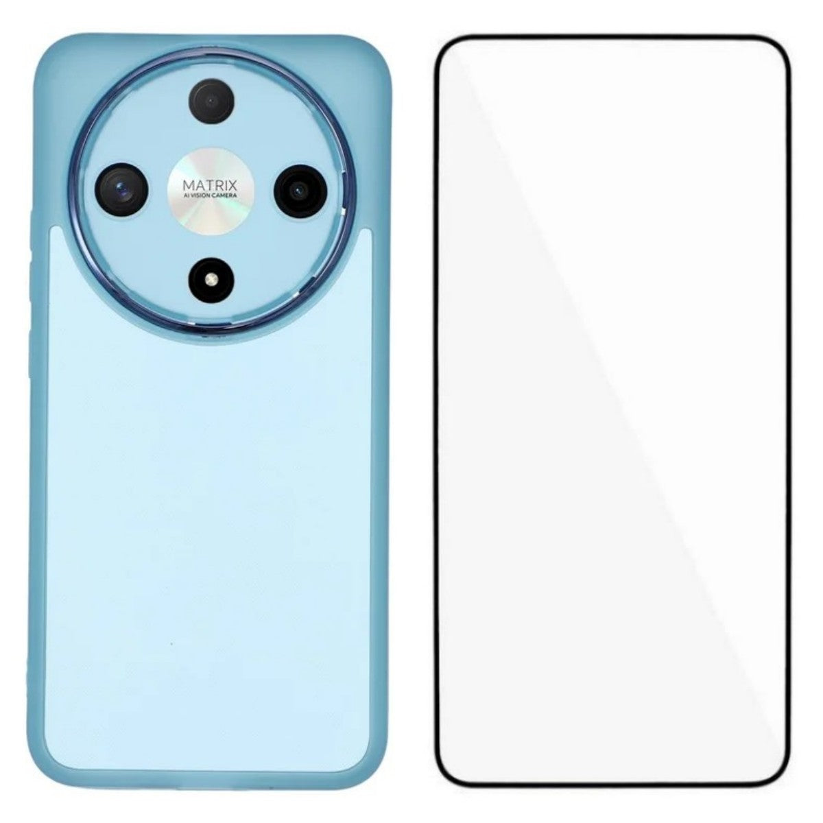 WANLONFENG For Honor Magic8 Lite 5G / Honor X70 5G / Honor X9d 5G TPU Case  DKSM Series Electroplated Frame Back Cover with Tempered Glass