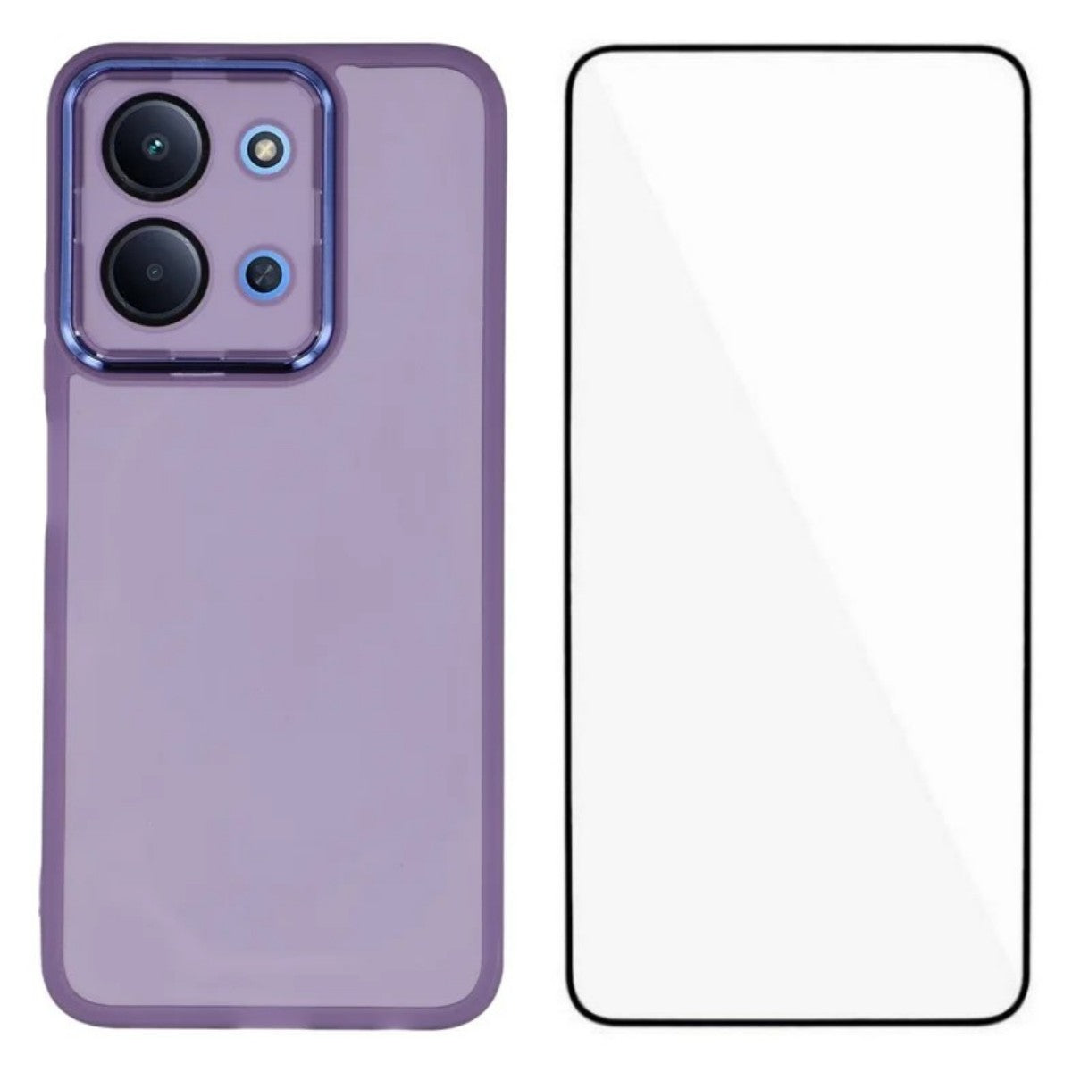 WANLONFENG For Xiaomi Poco C85 4G (171mm) / Xiaomi Redmi 15C 4G (Global) (171mm) TPU Case  DKSM Series Electroplated Frame Back Cover with Tempered Glass