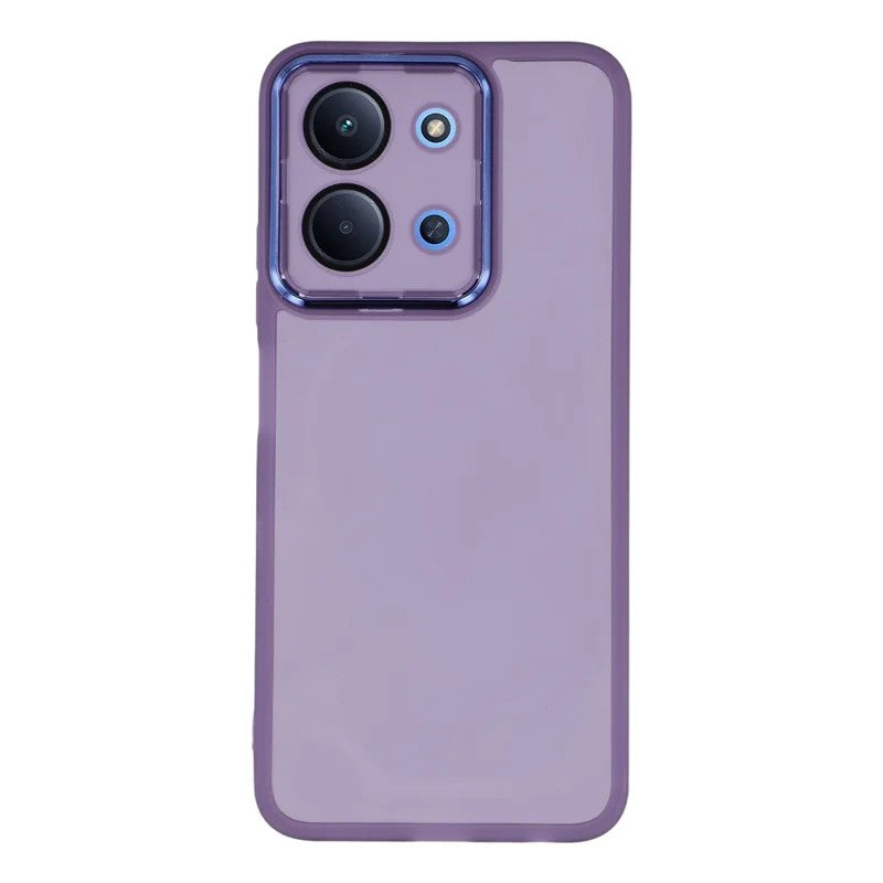 WANLONFENG For Xiaomi Poco C85 4G (171mm) / Xiaomi Redmi 15C 4G (Global) (171mm) TPU Case  DKSM Series Electroplated Frame Back Cover with Tempered Glass