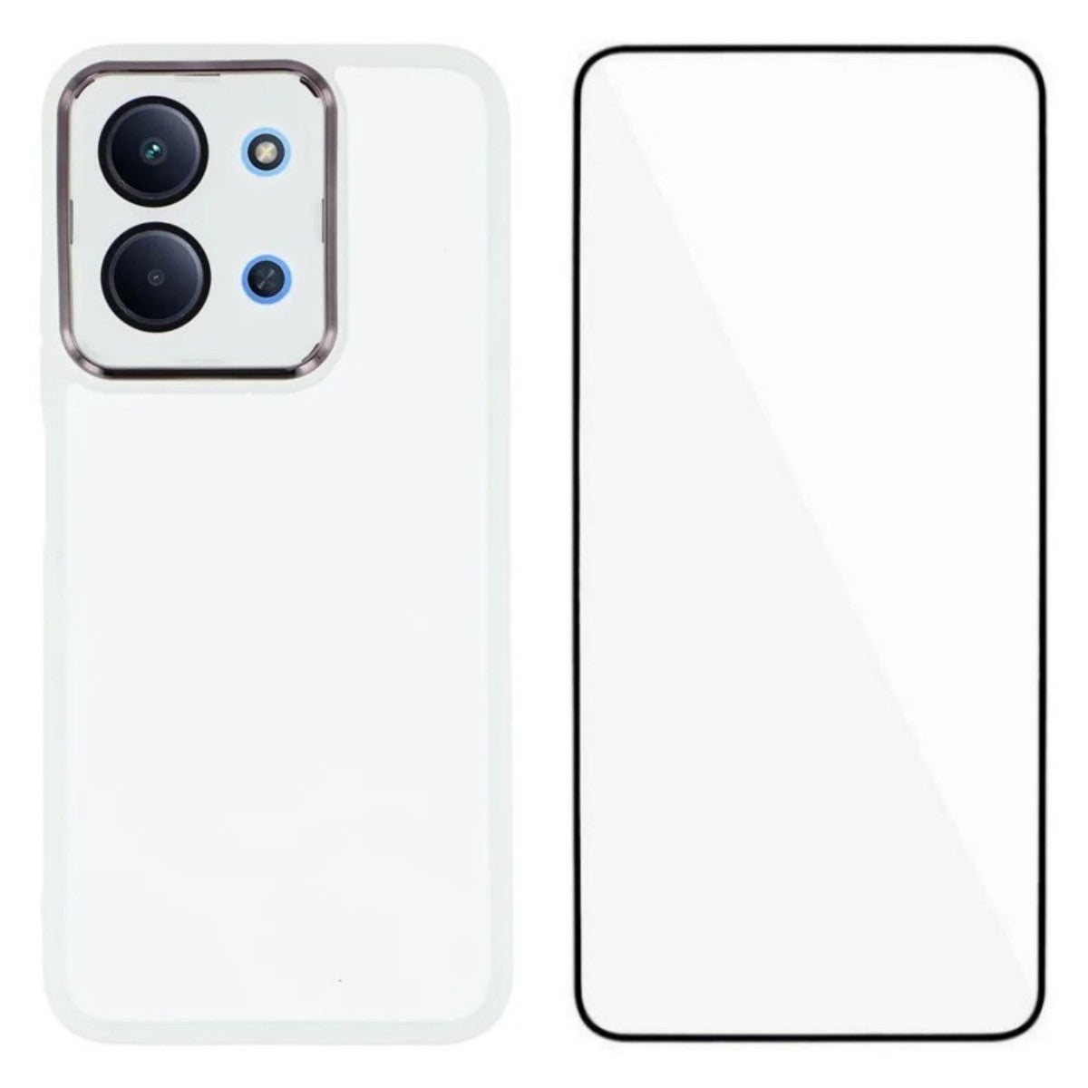 WANLONFENG For Xiaomi Poco C85 4G (171mm) / Xiaomi Redmi 15C 4G (Global) (171mm) TPU Case  DKSM Series Electroplated Frame Back Cover with Tempered Glass