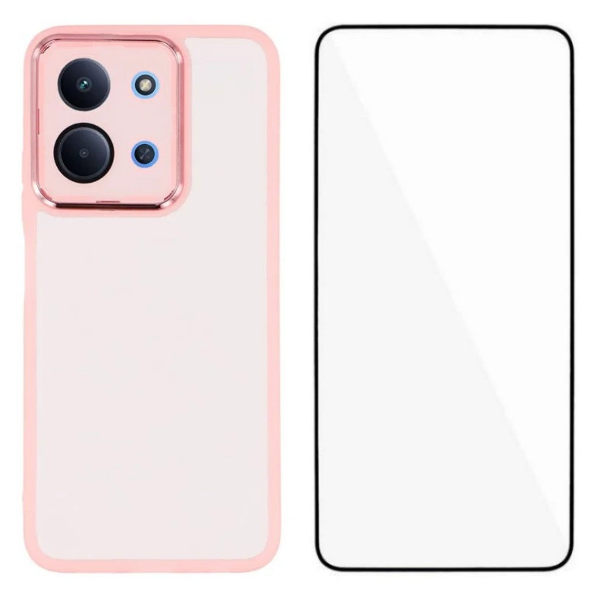 WANLONFENG For Xiaomi Poco C85 4G (171mm) / Xiaomi Redmi 15C 4G (Global) (171mm) TPU Case  DKSM Series Electroplated Frame Back Cover with Tempered Glass