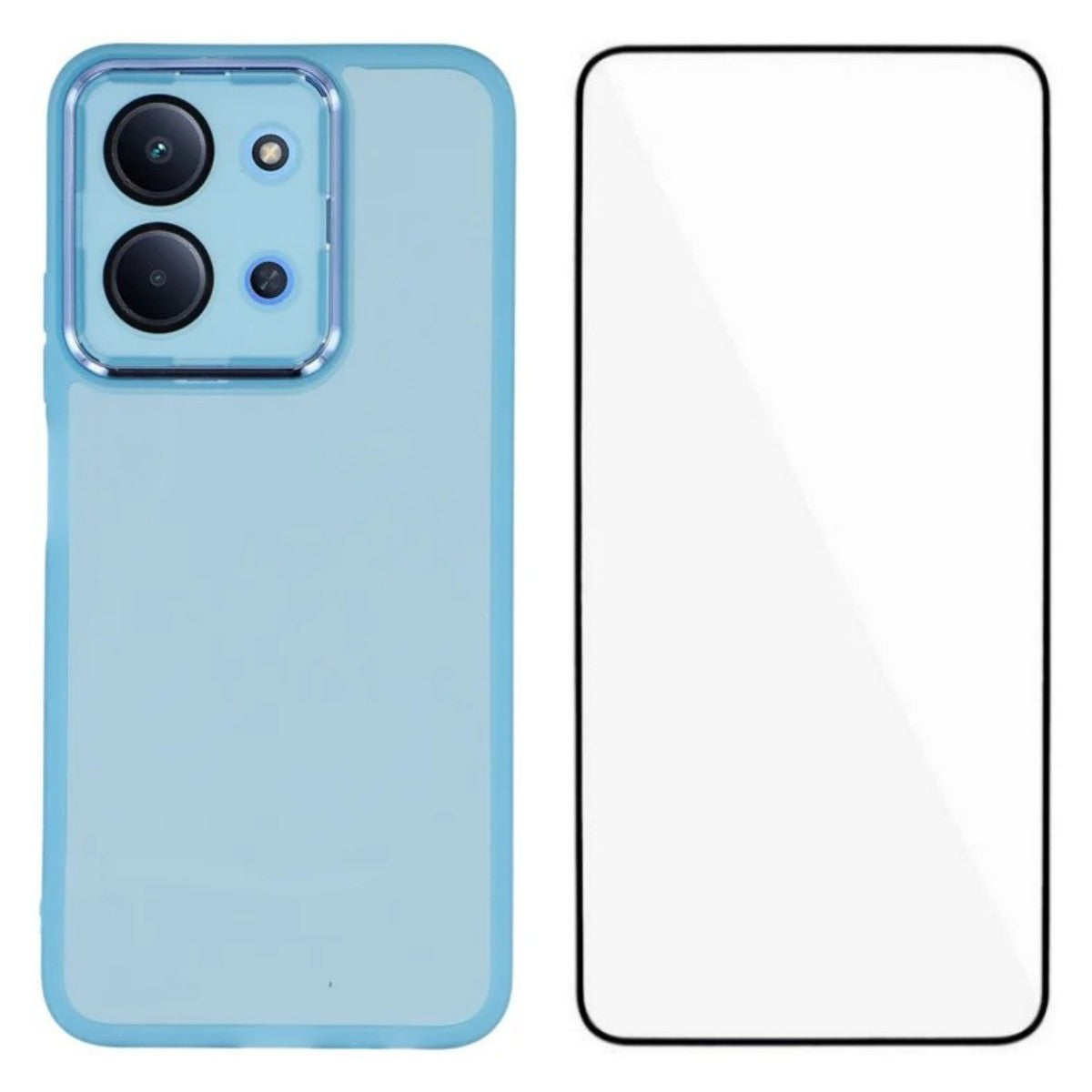 WANLONFENG For Xiaomi Poco C85 4G (171mm) / Xiaomi Redmi 15C 4G (Global) (171mm) TPU Case  DKSM Series Electroplated Frame Back Cover with Tempered Glass