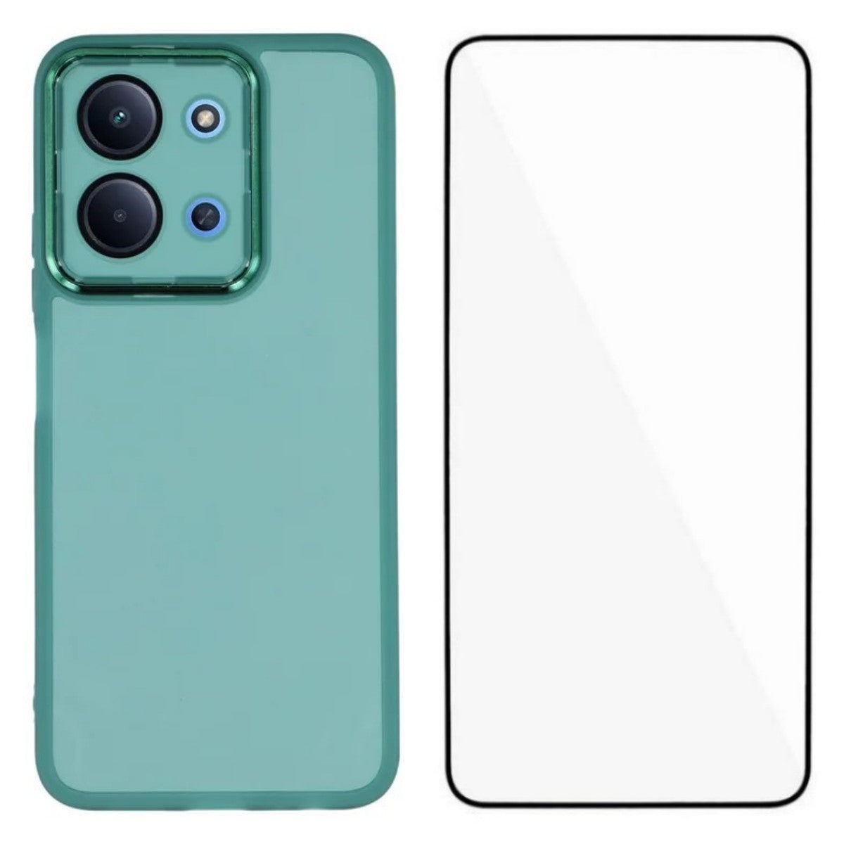 WANLONFENG For Xiaomi Poco C85 4G (171mm) / Xiaomi Redmi 15C 4G (Global) (171mm) TPU Case  DKSM Series Electroplated Frame Back Cover with Tempered Glass