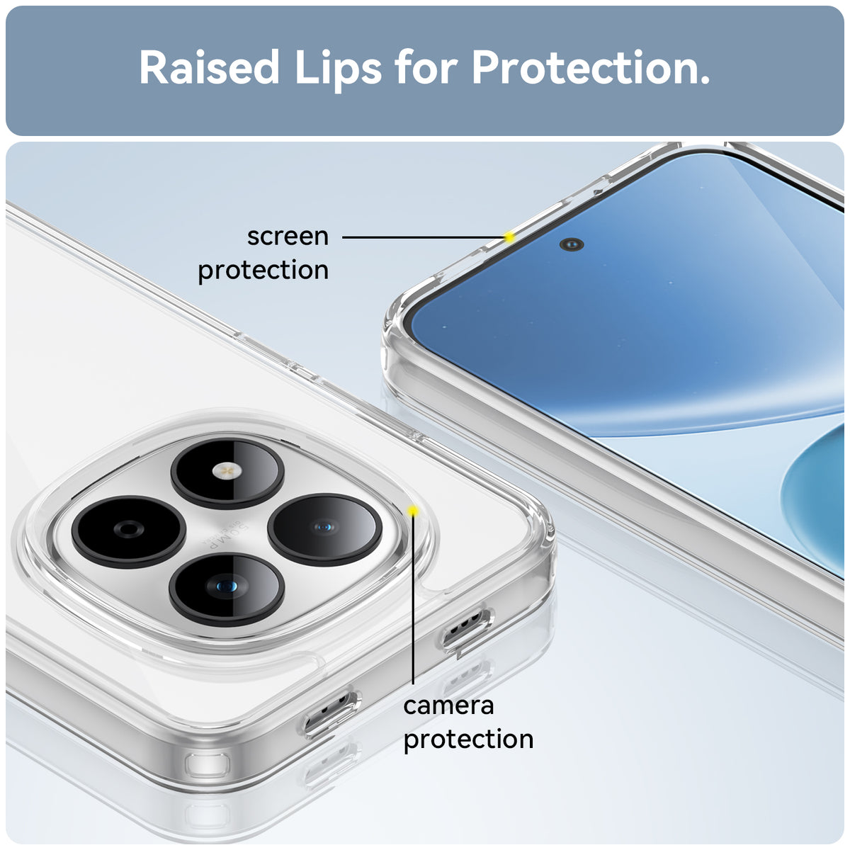 WANLONFENG För Xiaomi Redmi Note 15 Pro 5G (Global) Skal MF-serien TPU Akryl Genomskinligt mobilskal med Härdat Glasfilm