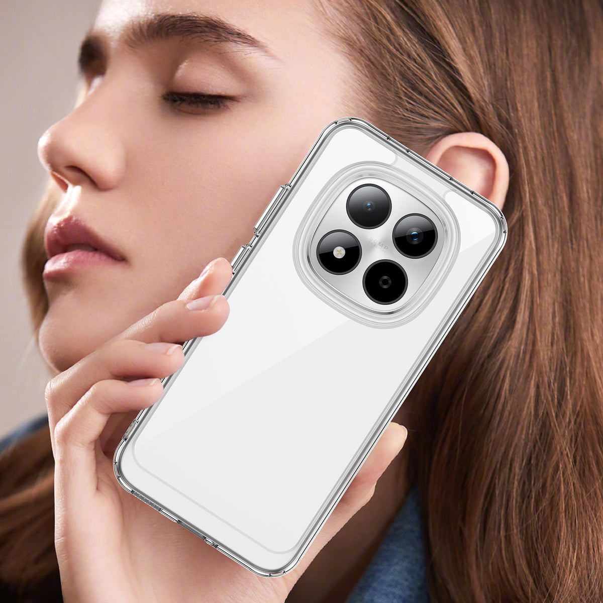WANLONFENG För Xiaomi Redmi Note 15 Pro 5G (Global) Skal MF-serien TPU Akryl Genomskinligt mobilskal med Härdat Glasfilm