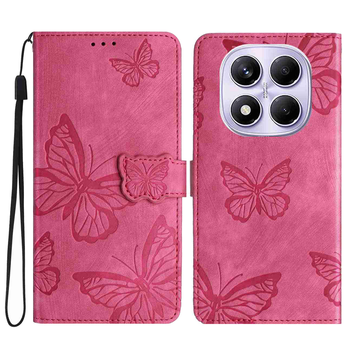 For Xiaomi Redmi Note 15 Pro 5G (Global) Case Butterfly Design Flip Wallet Leather Phone Cover Skin-Touch