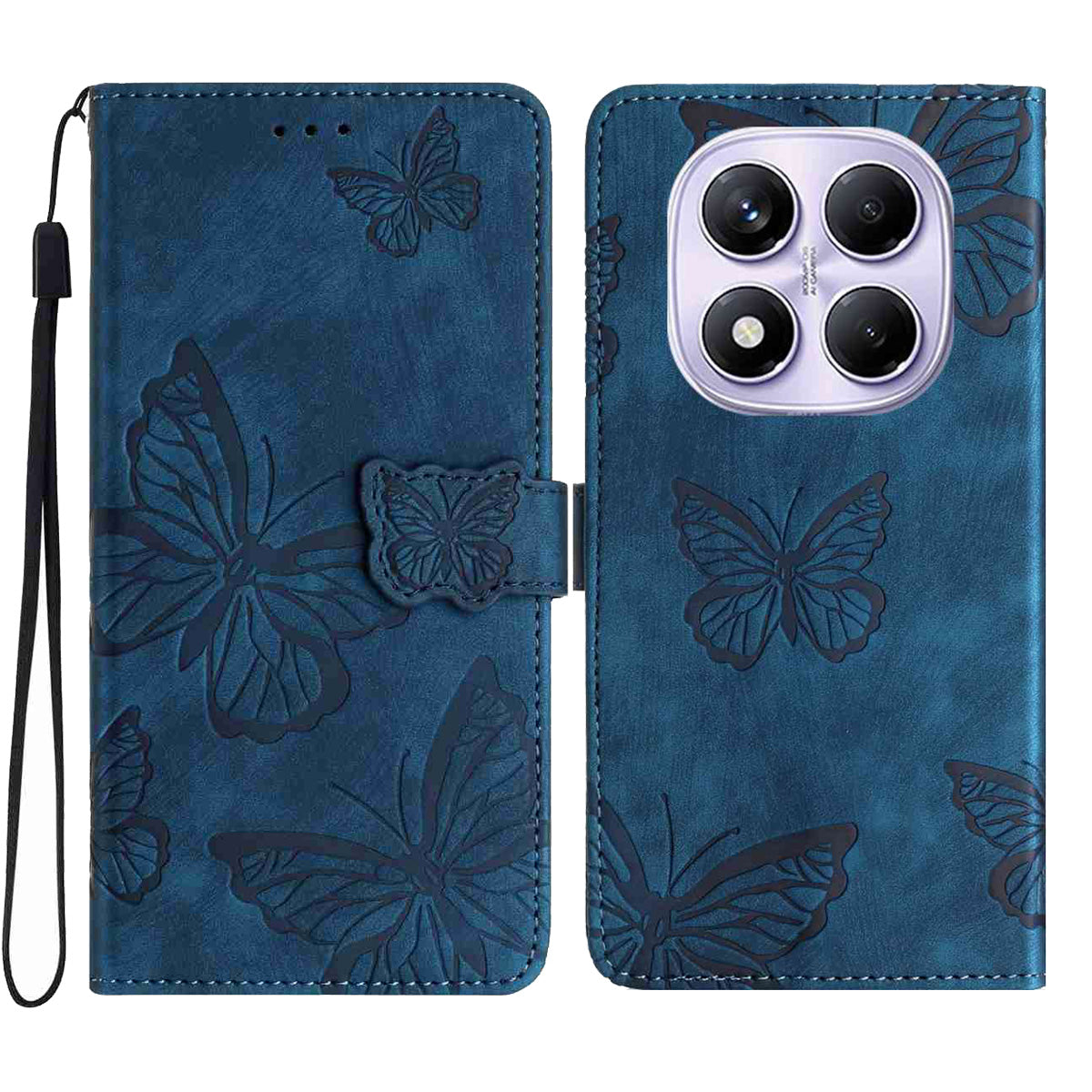 For Xiaomi Redmi Note 15 Pro 5G (Global) Case Butterfly Design Flip Wallet Leather Phone Cover Skin-Touch
