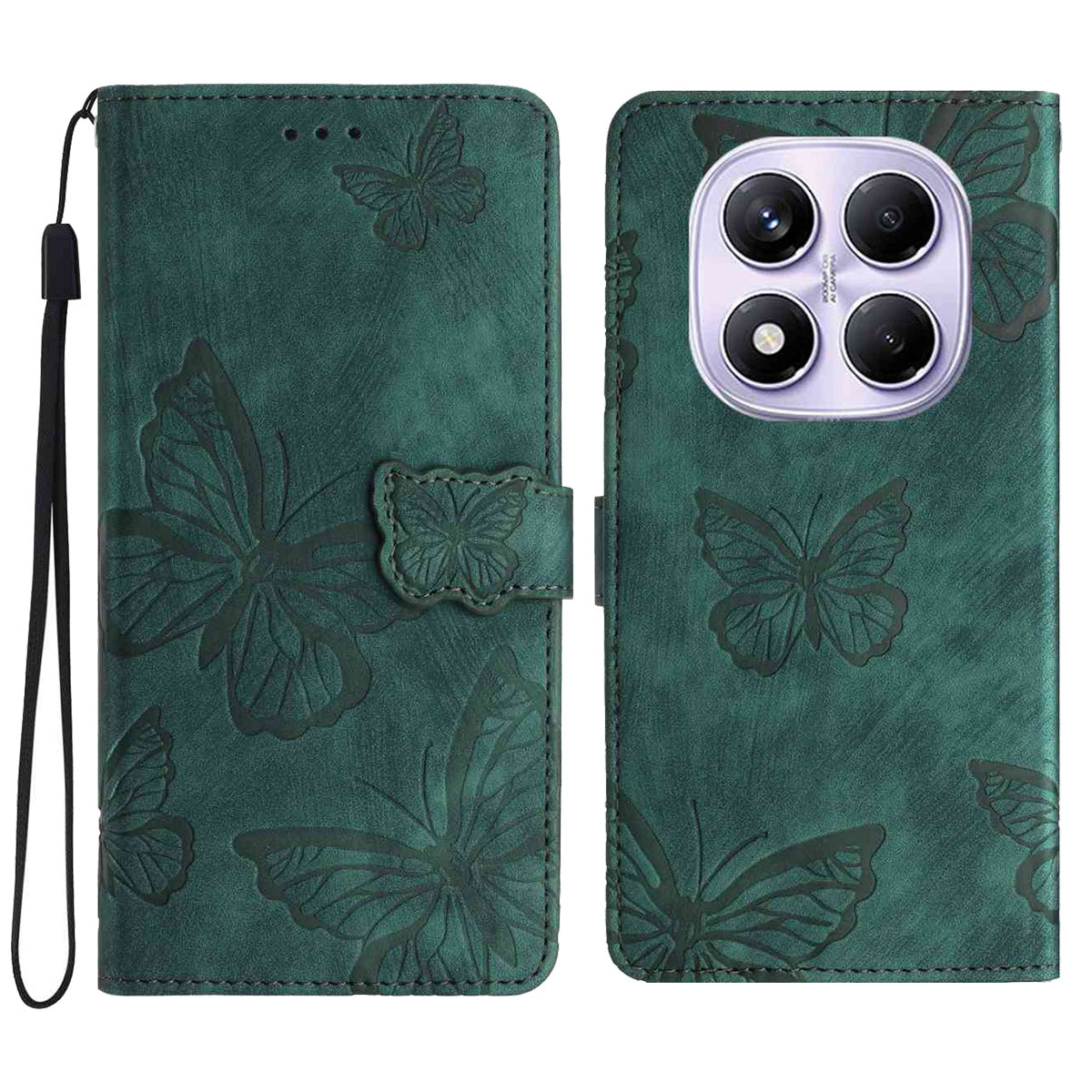 For Xiaomi Redmi Note 15 Pro 5G (Global) Case Butterfly Design Flip Wallet Leather Phone Cover Skin-Touch