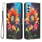 For Samsung Galaxy A37 5G Wallet Case Pattern Printing PU Leather Phone Cover with Lanyard