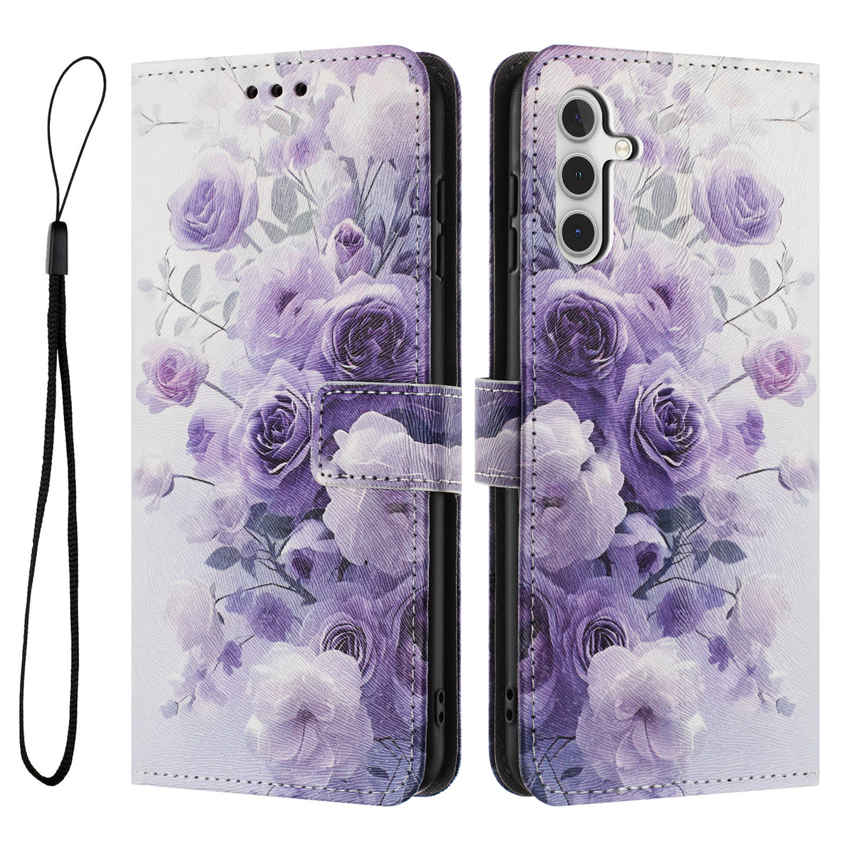 For Samsung Galaxy A37 5G Wallet Case Pattern Printing PU Leather Phone Cover with Lanyard