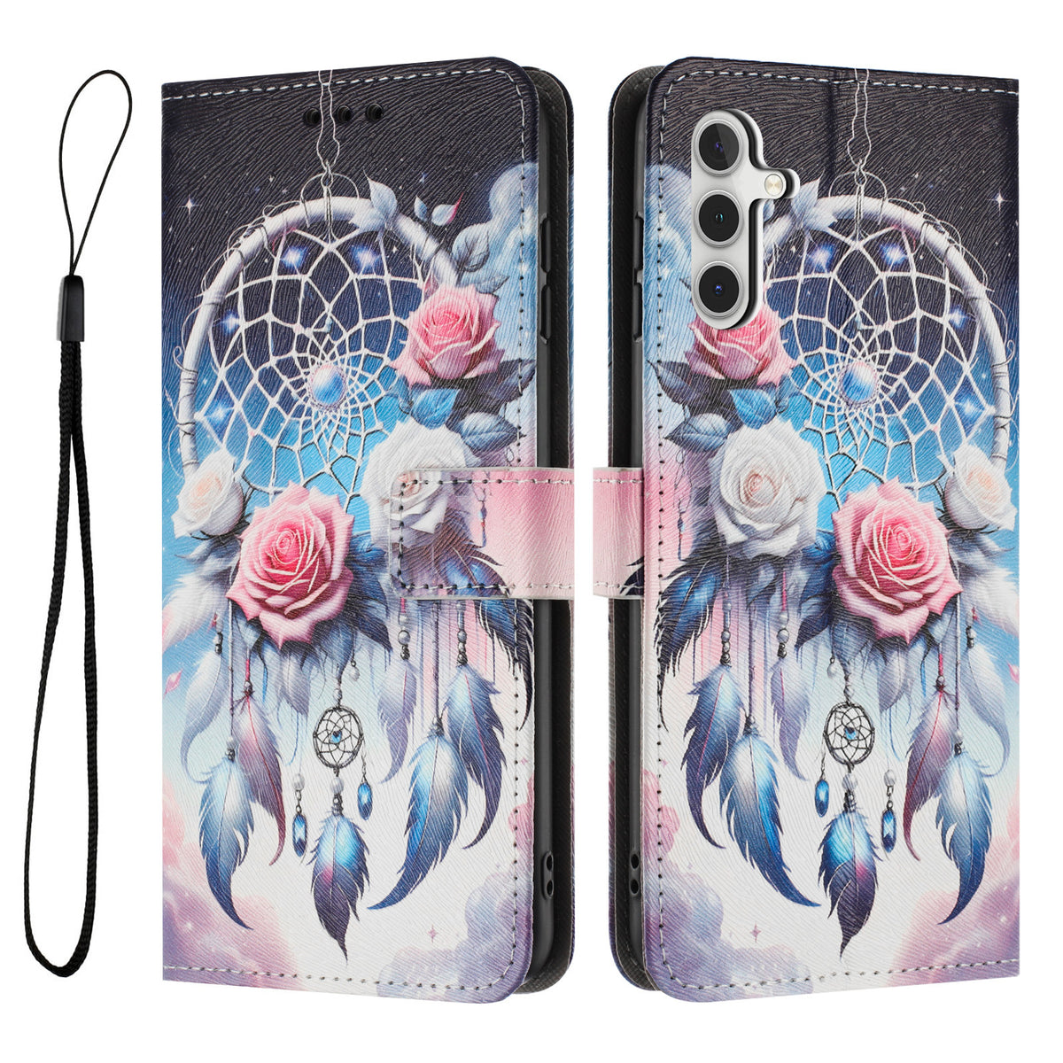 For Samsung Galaxy A37 5G Wallet Case Pattern Printing PU Leather Phone Cover with Lanyard