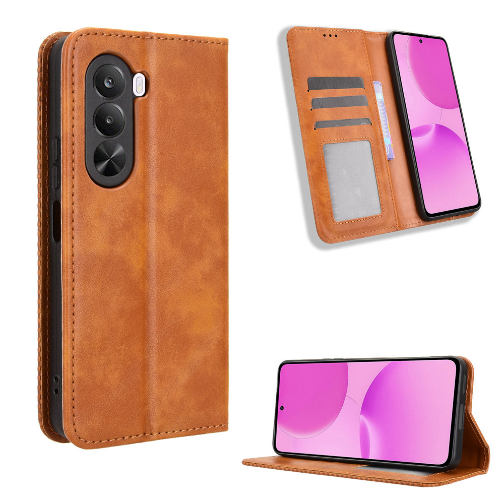 OnePlus Nord CE6 Lite 5G / Turbo 6X 5G / Realme P4x 5G Läderfodral Plånboksfodral Retro Textur mobilskal