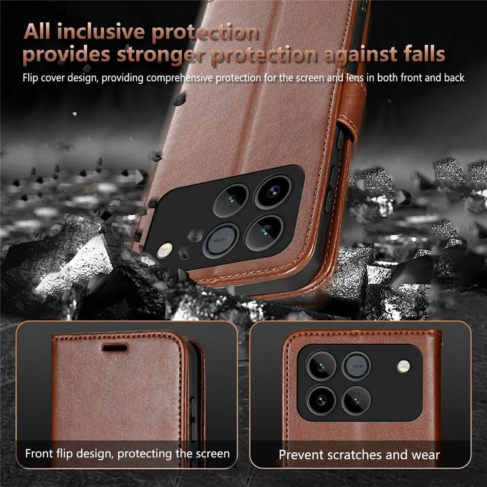 AZNS For Honor Win 5G Case Anti-Scratch PU Leather Stand Wallet Phone Cover