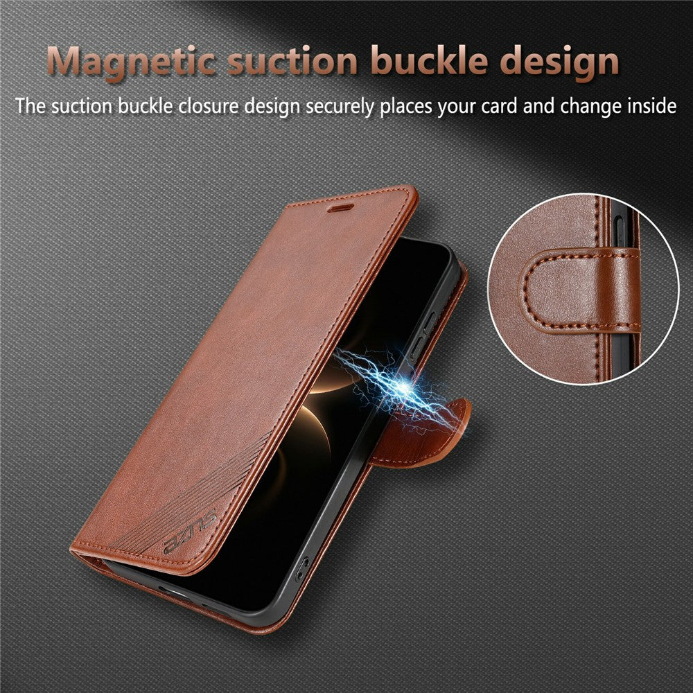 AZNS For Honor Win 5G Case Anti-Scratch PU Leather Stand Wallet Phone Cover