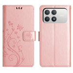 For Xiaomi Poco F8 Pro 5G  /  Redmi K90 5G Leather Wallet Case Butterfly Flower Imprinted Phone Cover with Strap
