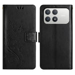For Xiaomi Poco F8 Pro 5G  /  Redmi K90 5G Leather Wallet Case Butterfly Flower Imprinted Phone Cover with Strap