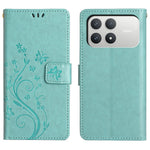 For Xiaomi Poco F8 Pro 5G  /  Redmi K90 5G Leather Wallet Case Butterfly Flower Imprinted Phone Cover with Strap